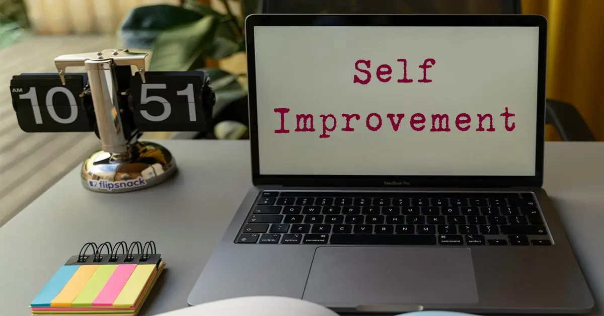 A laptop's display shows the self improvement.