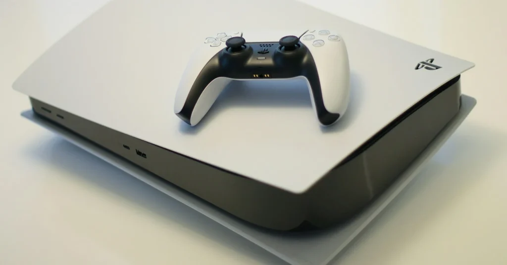 Playstation5 with its controller.