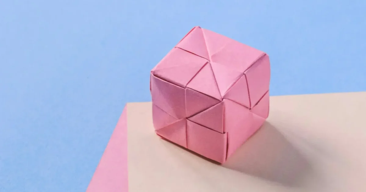 A cube is made from papers. Modular Origami