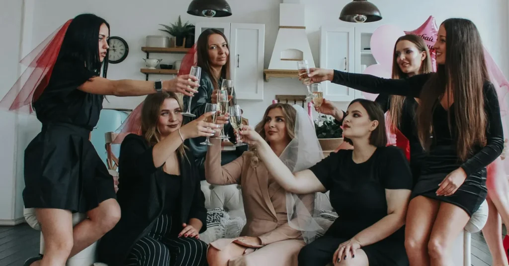 Friends drink together