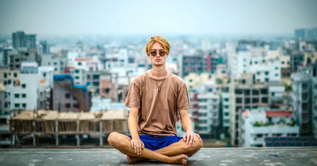 Meditation by a boy