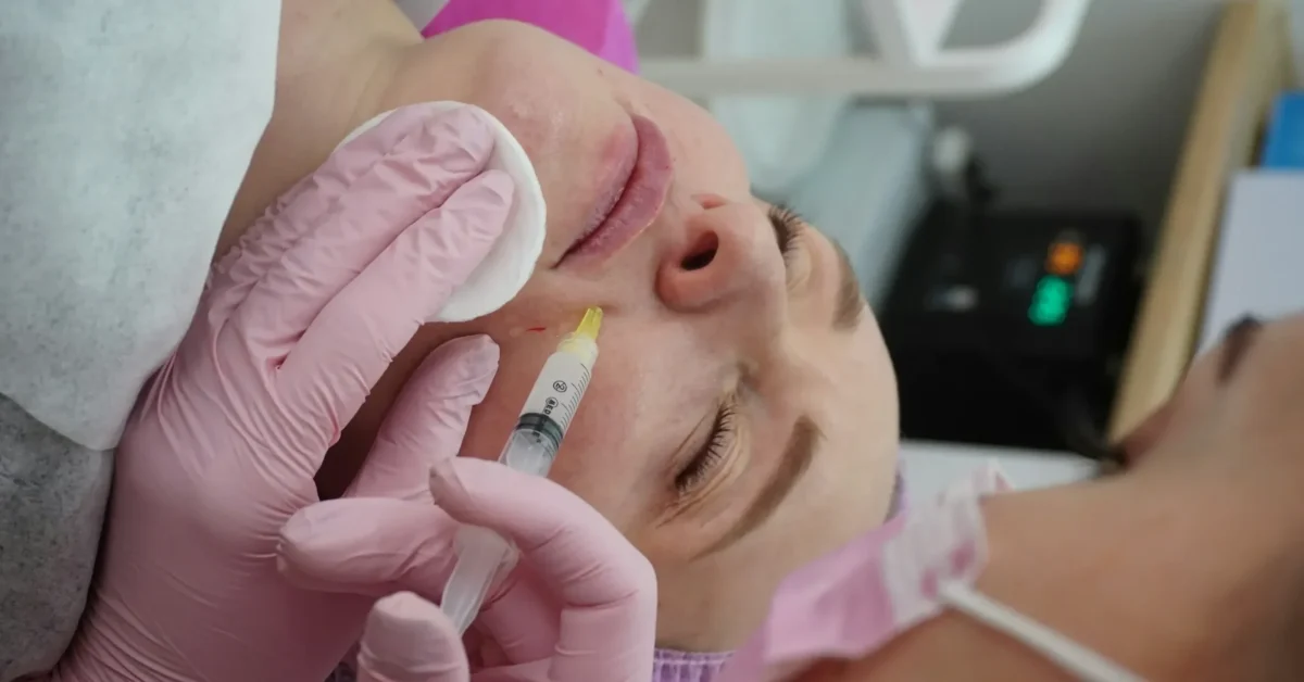 Injections for buccal fat removal.