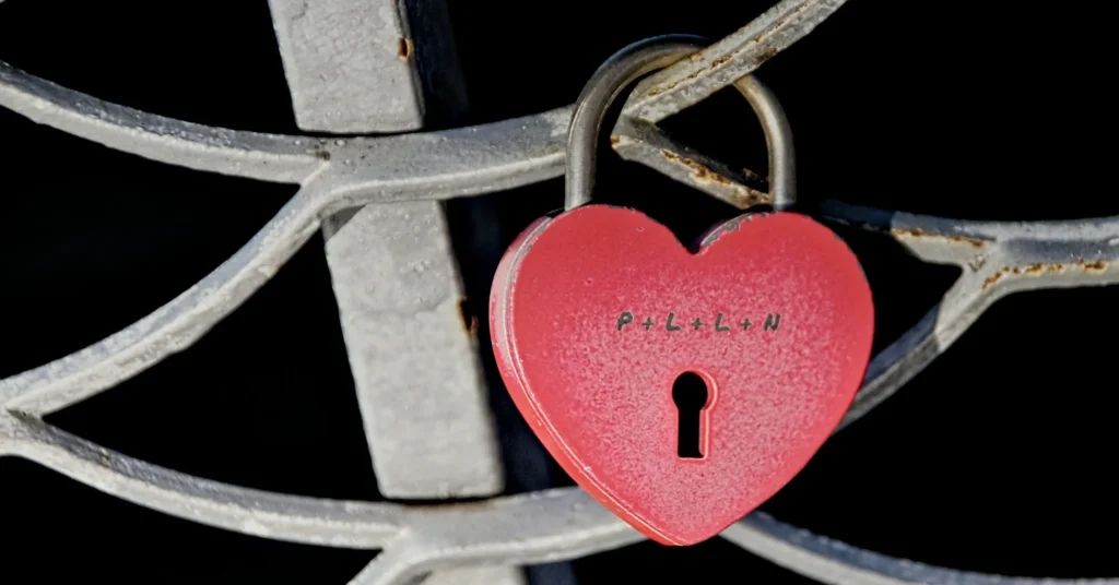 A heart shaped lock showing the commitment.