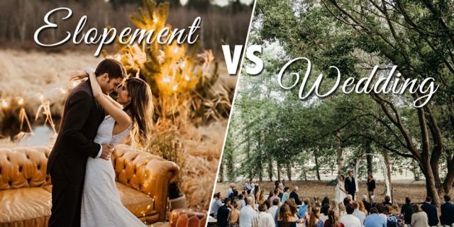 A visual comparison highlighting the key differences between marriage and elopement, emphasizing their unique aspects.