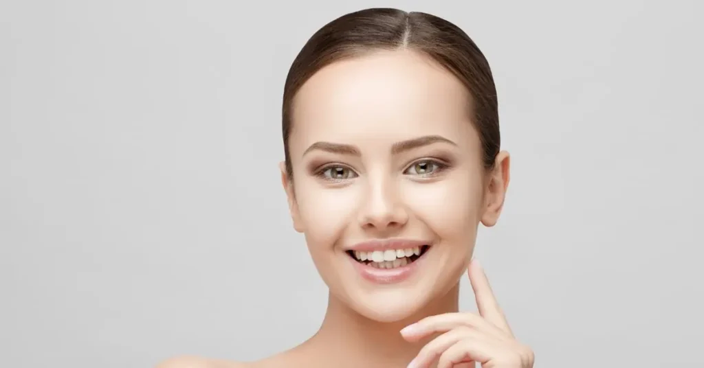 A female smiling face beauty